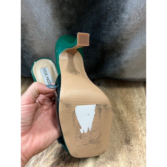 Steve Madden Syl Green Clear Slip On Heels sz 5.5 - Picture 4 of 5